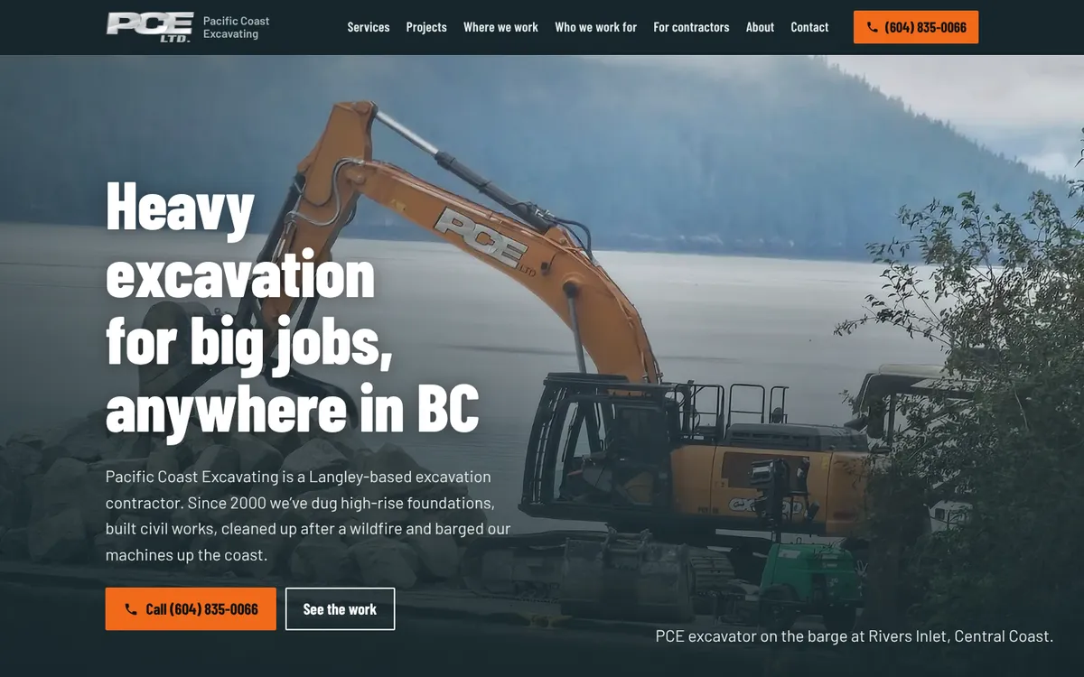 The digpce.ca home page on a desktop screen