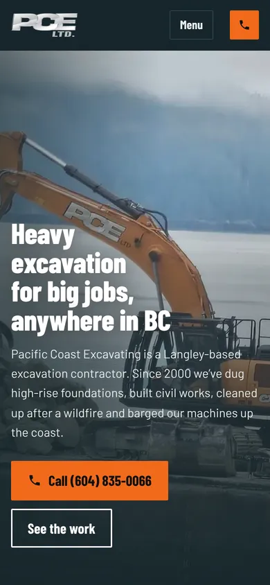 The digpce.ca home page on a phone